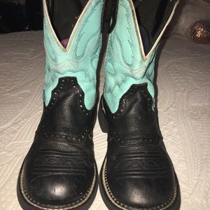 Gemma Light Blue Justin Girls Boot SiZE 8